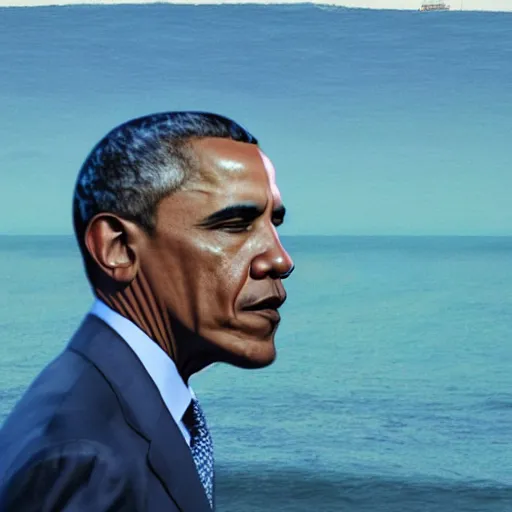 Prompt: Obama as a Oama fish, rule of thirds, realistic, oceanic theme