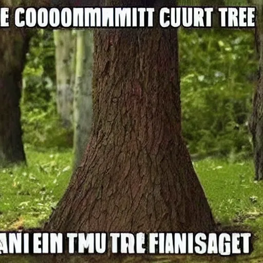 Image similar to tree committing tax fraud and getting caught meme