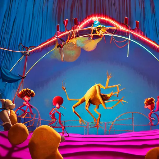 Claymation Style Circus, Giant Bug Audience, Hyper | Stable Diffusion ...