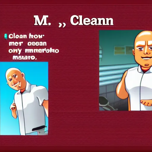 Image similar to Mr. Clean in the style of Japanese commercial