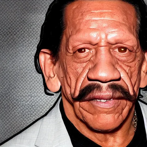 Prompt: danny trejo's face on a tortilla