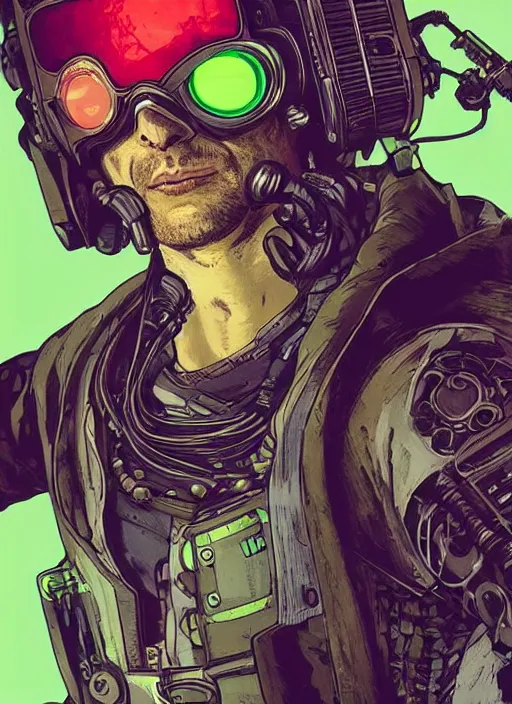 Image similar to cyberpunk hazmat bio - cleaner. portrait by ashley wood and alphonse mucha and laurie greasley and josan gonzalez and james gurney. splinter cell, apex legends, rb 6 s, hl 2, d & d, cyberpunk 2 0 7 7. realistic face. character clothing. vivid color. dystopian setting.