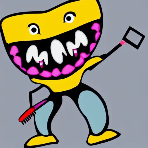 Image similar to clipart of toothy, the cute toothbrush character, nightmare fuel, deviantart, 8 k