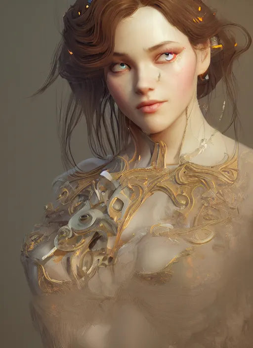 Image similar to belle, naturel, hyper detailed, digital art, trending in artstation, cinematic lighting, studio quality, smooth render, unreal engine 5 rendered, octane rendered, art style by klimt and nixeu and ian sprigger and wlop and krenz cushart