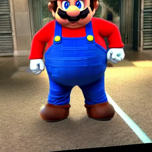 Image similar to Jack Black as Super Mario in the live-action Super Mario Bros movie