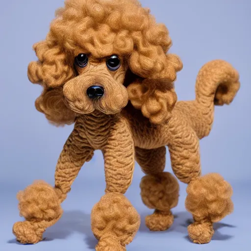 Image similar to a noodle poodle a poodle made out of noodles, realistic, hyperrealistic, ultra realistic, real, real world, highly detailed, very detailed, extremely detailed, intricate details, 8 k resolution, hd quality