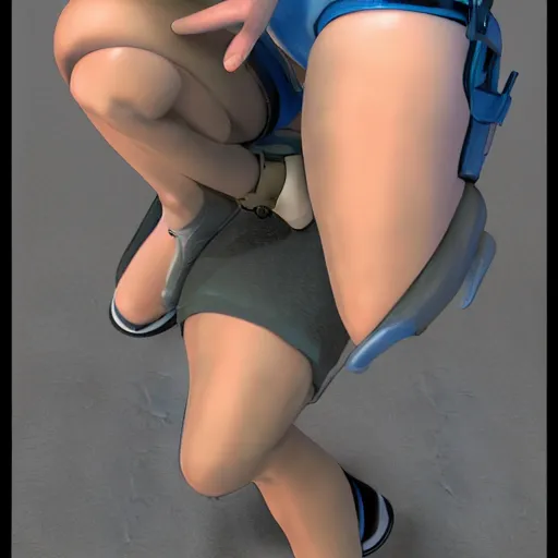 Image similar to jill valentine by bill watterson. 3 d render.