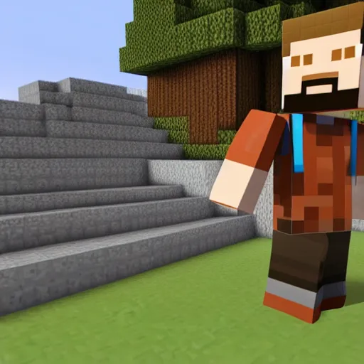 Prompt: walter white playing minecraft