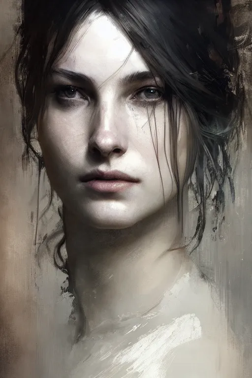 Prompt: beautiful photographic by jeremy mann, only one head single portrait absurdly beautiful, elegant, ultrafine hyperrealistic detailed face, alphonse mucha, intricate linework, sharp focus, smooth, octopath traveler, final fantasy, unreal engine, dramatic lighting, ethereal, 8 k