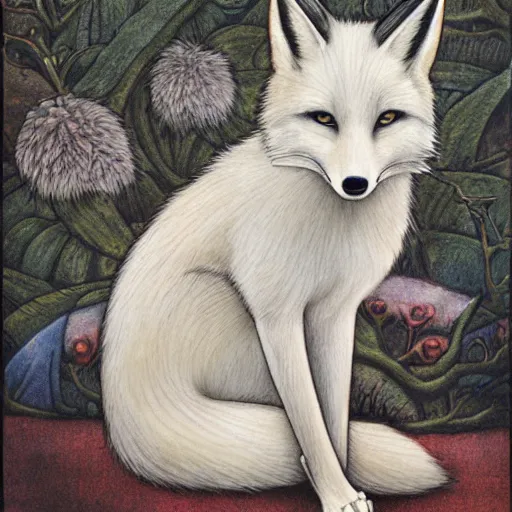 Image similar to Futusitic white fox in the style of Chie Yoshii