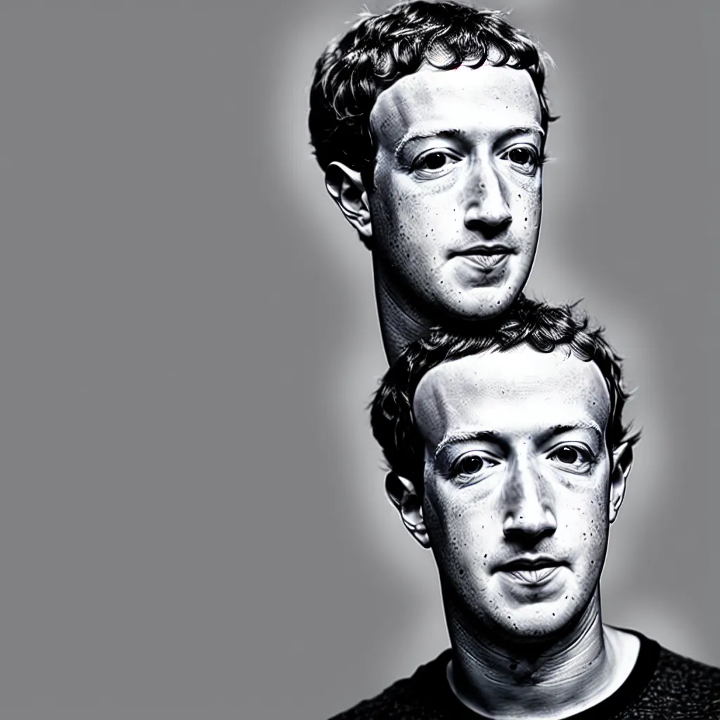 Image similar to one mark zuckerberg staring into your soul, photo, 4 k