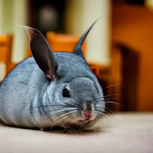 Prompt: chinchilla with a gun