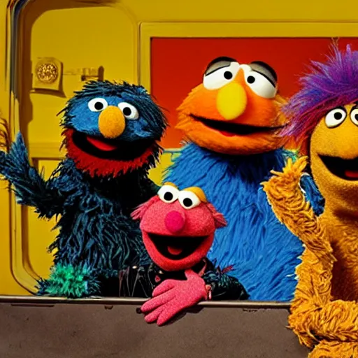 Image similar to sesame street in mad max