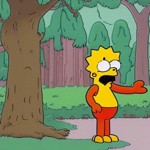 Prompt: woodsy the owl, seen in the simpsons