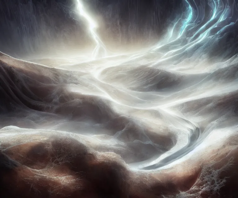 Prompt: “ radiant multibeing dripping with massively powerful energy, flowing through a desert landscape dusted in fresh snow, stunning scene, in the style of fenghua zhong and noah bradley, 8 k, photorealistic, beautiful lighting, perfect lighting, perfect shading, sharp focus, masterpiece, peak experience, most amazing image ever, best ”