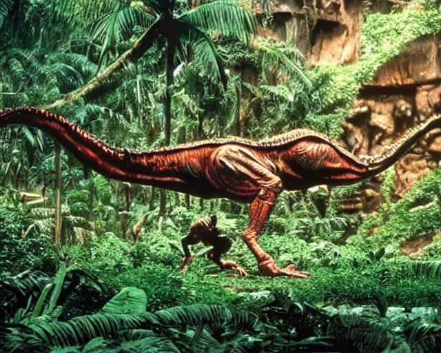 Prompt: a still of a photo real life empty Ken's stage in the movie Jurassic Park (1993), HDR, high quality, 8k, highly detailed and intricate,