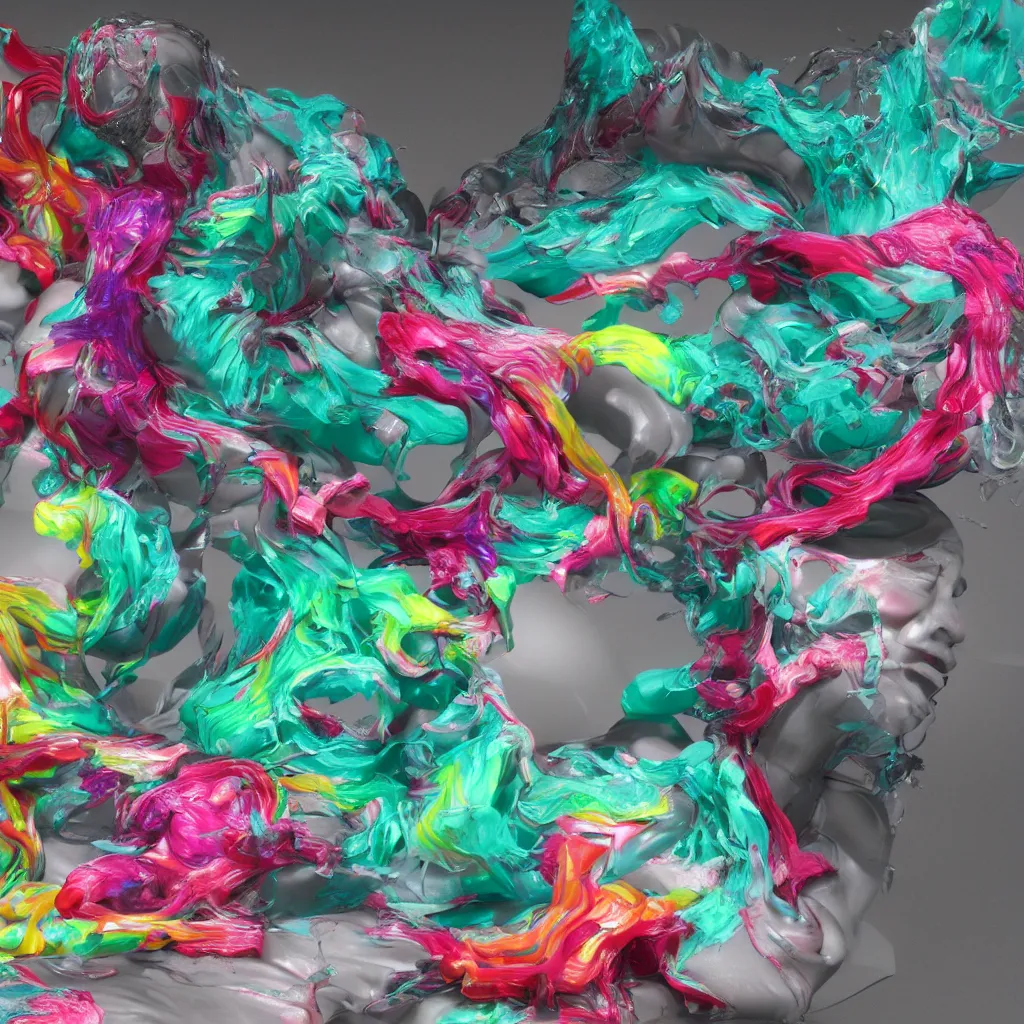 Image similar to painful pleasures by lynda benglis, octane render, colorful, 4 k, 8 k