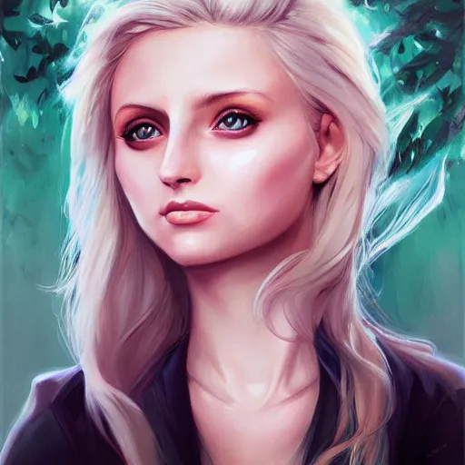 Prompt: painting of cute blonde lauren southern portrait charlie bowater style