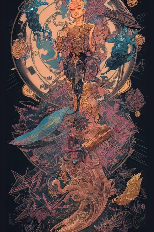 Image similar to tattoo design by kilian eng and victo ngai and james jean and peter mohrbacher and craig mullins