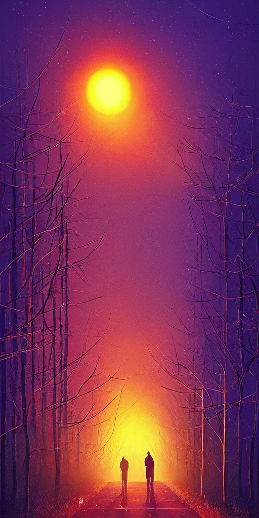 Image similar to i said, ooh, i'm blinded by the lights by alena aenami