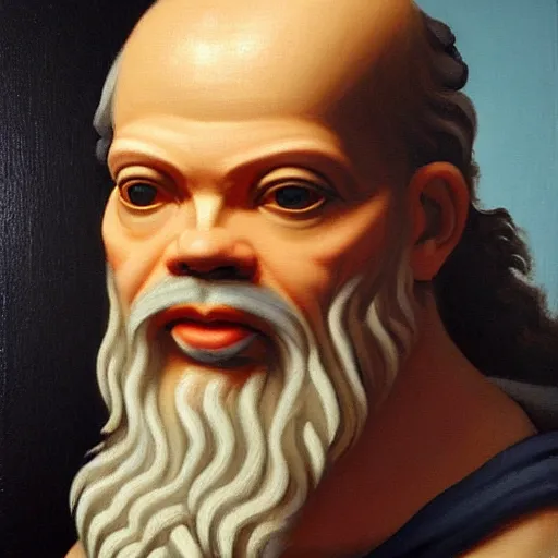 Image similar to socrates wearing a virtual reality headset, VIRTUAL REALITY HEADSET!!!!!!!!!!!!!, oil painting