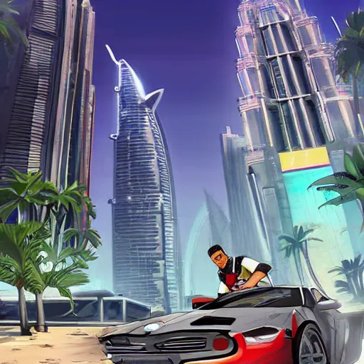 Image similar to gta : dubai, by isekai