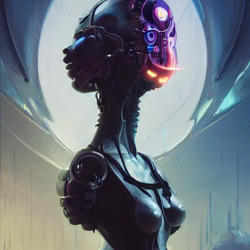 Image similar to a portrait of a cybernetic antichrist, cyberpunk concept art by pete mohrbacher and wlop and artgerm and josan gonzales, digital art, highly detailed, intricate, sci-fi, sharp focus, Trending on Artstation HQ, deviantart, unreal engine 5, 4K UHD image