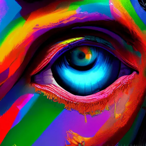 Image similar to AI EYE, colorful, fantasy, vivid colors, concept art, sharp focus, digital art, Hyper-realistic, 4K, Unreal Engine, Highly Detailed, HD, Dramatic Lighting by Brom, trending on Artstation