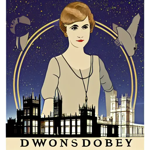 Prompt: downton abbey in space