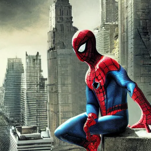 Image similar to spider-man suit concept art for a grittier adaptation, mexico city