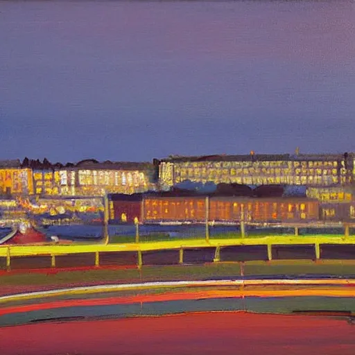 Image similar to North Laines Brighton , evening painted by Wayne Thiebaud