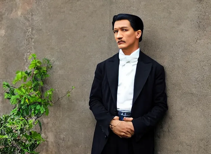 Prompt: outdoor medium portrait of jose rizal!! as a very very very very extremely handsome!!! good looking young man in 2 0 2 2 wearing stylish modern clothes, photo taken in 2 0 2 2, 3 5 mm f 1. 4 digital photo, matte colors