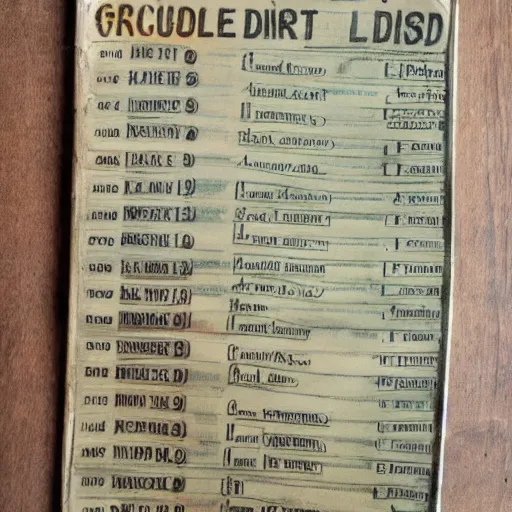 Image similar to photo of an antique metal grocery list