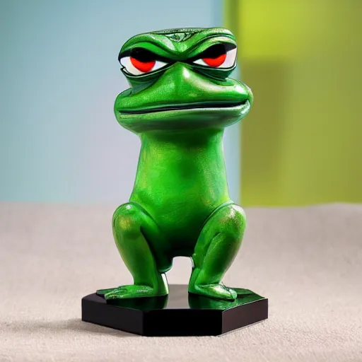 Image similar to pepe worship giant crystal