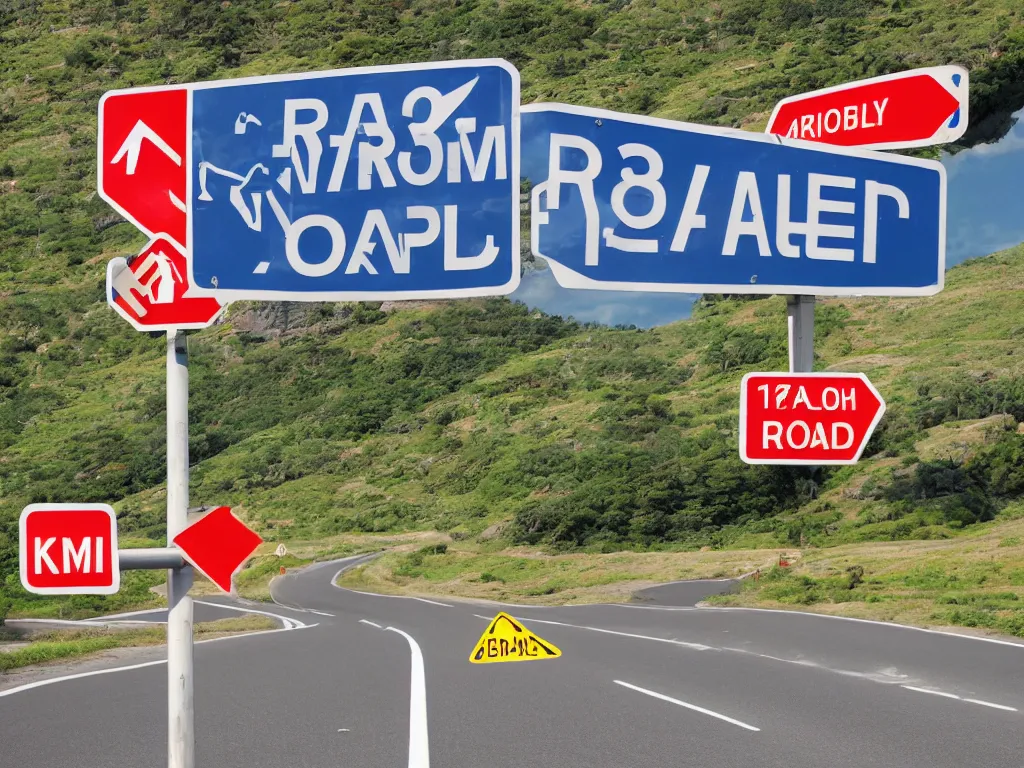 Image similar to confusing road signs, 8k resolution, ultrarealistic