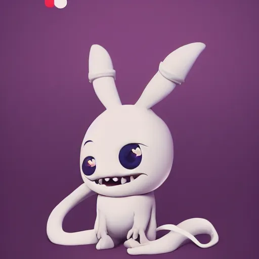 Prompt: funny cute little monster by artgerm and beeple, soft lighting, solid background,