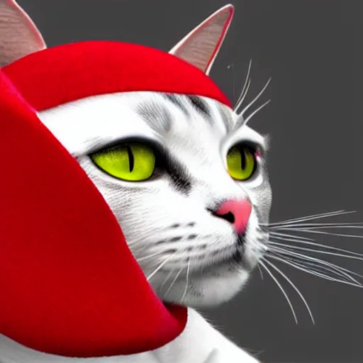 Prompt: photorealistic Cat in red hat