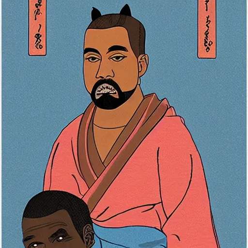 Image similar to ukiyo - e art of kanye west