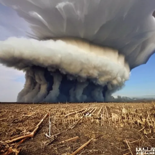 Image similar to hybrid of tornado and nuclear explosion