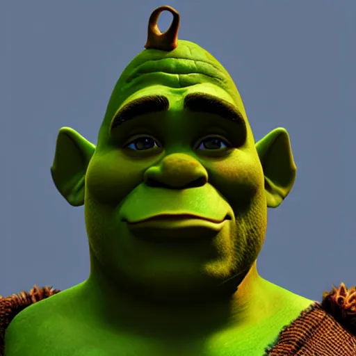 Image similar to 3 d render of shrek