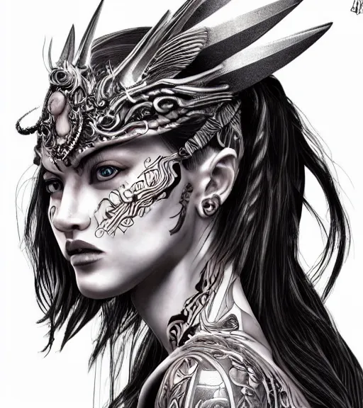 ArtStation  The Lady Valkyrie  Tattoo Design 