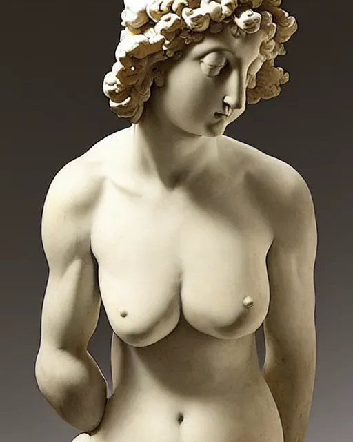 Image similar to “ a detailed elegant female figure sculpture by bernini in 1 9 th century ”