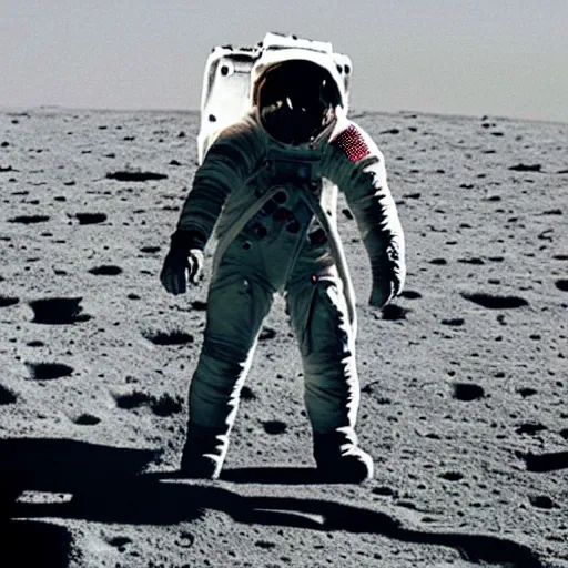 Image similar to astronaut hand - standing on the surface of the moon