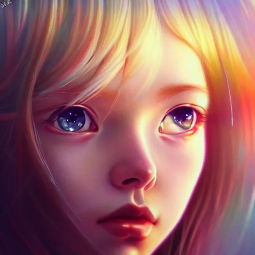 Prompt: a photorealistic detailed cinematic upclose image portrait of bored blonde loner girl. powerful, triumph, kawaii, glory, astonishing, by pinterest, range murata, david a. hardy, kinkade, lisa frank, ilya, mucha, artgerm wpa, public works mural