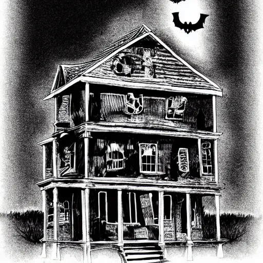 Image similar to a haunted house,