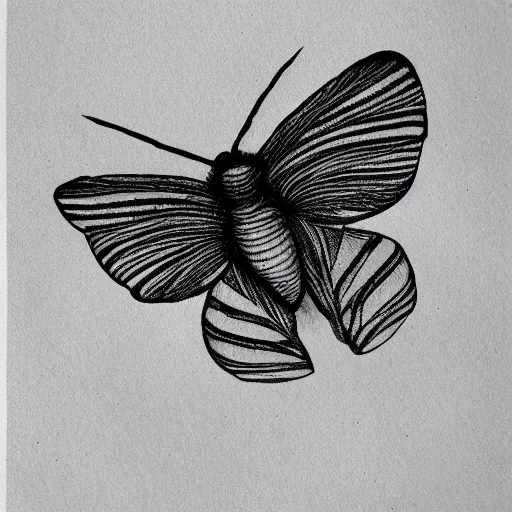 Image similar to moth, black and white, botanical illustration