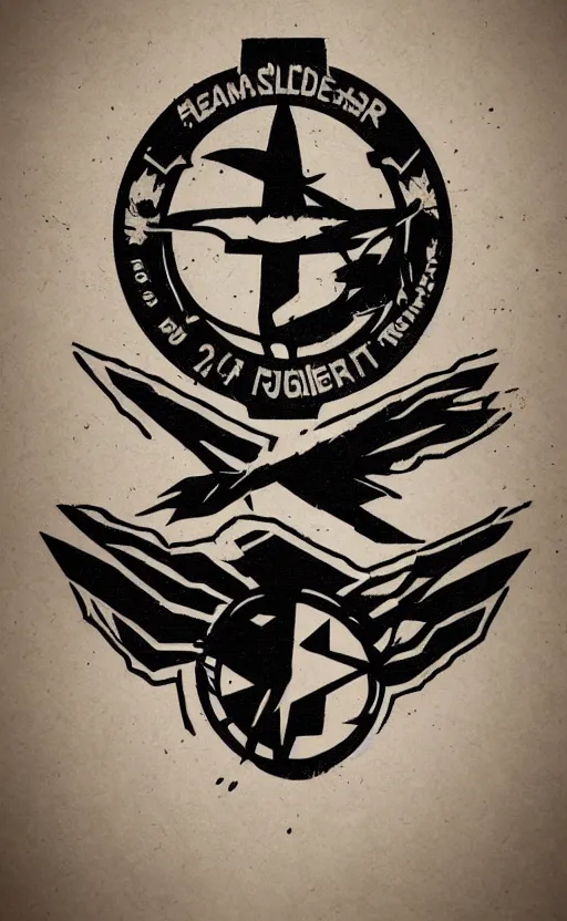 Prompt: patch design, soldier girl, 2022 anime style, clean logo, tattoo graphics, flight squadron insignia, soldier clothing, realistic military gear, inspired by shirt designer, draw with wacom tablet, round elements, vector line art, by ilya kuvshinov, trending on pixiv, symbology, realistic human anatomy, high resolution, matte, empty hands, realistic military carrier