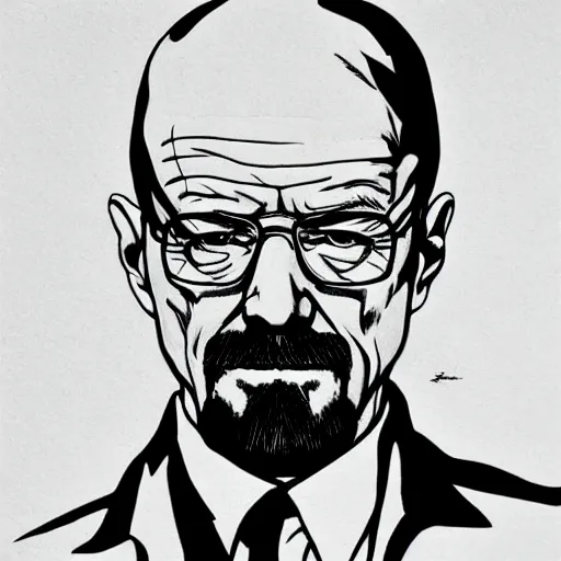 Image similar to Walter White, drawn by Hirohiko Araki, highly detailed