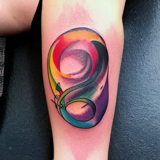 Image similar to a tattoo inspired by the musical artist aurora, abstract, pritty.