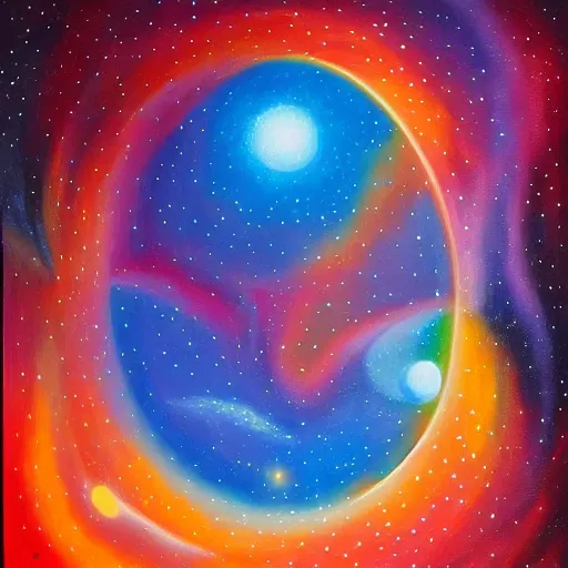 Image similar to geometry will draw the soul toward the truth and create the spirit of philosophy, galactic nebula, surrealist oil painting